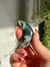 Load image into Gallery viewer, Small Moss Agate Moon | Growth &amp; Grounding
