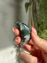 Load image into Gallery viewer, Small Moss Agate Moon | Growth &amp; Grounding
