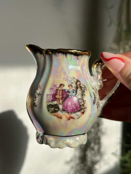 Vintage Fragonard Lusterware Creamer – Romantic Courting Couple