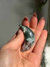 Load image into Gallery viewer, Small Moss Agate Moon | Growth &amp; Grounding
