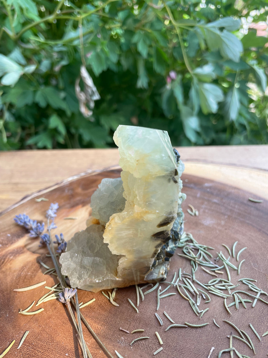 Large green Prehnite Tower