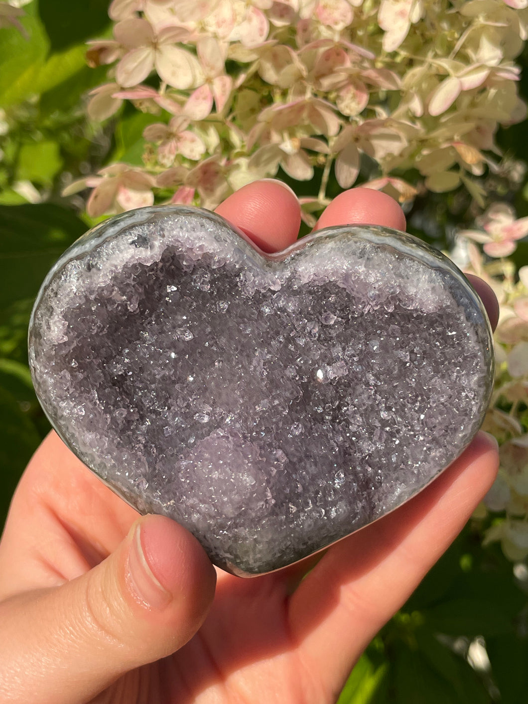 light purple chunky Amethyst heart crystal