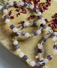 Load image into Gallery viewer, Quartz, Amethyst &amp; Rose Quartz Crystal Beaded Bracelet
