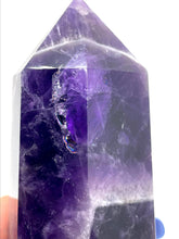 Load image into Gallery viewer, Large Chevron Amethyst Crystal Tower
