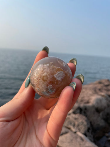 Flower Agate Crystal Sphere